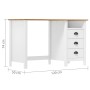 Hill Schreibtisch mit 3 Kiefernholzschubladen 120x50x74 cm von vidaXL, Schreibtische - Ref: Foro24-288998, Preis: 208,01 €, R...