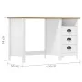 Hill Schreibtisch mit 3 Kiefernholzschubladen 120x50x74 cm von vidaXL, Schreibtische - Ref: Foro24-288998, Preis: 203,87 €, R...