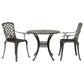 Bistro-Tisch und Stühle, 3-teilig, aus gegossenem Aluminium in Bronze. von vidaXL, Gartensets - Ref: Foro24-3216330, Preis: 4...