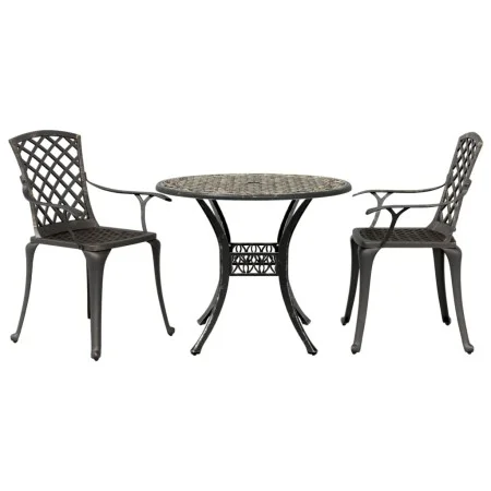 Bistro-Tisch und Stühle, 3-teilig, aus gegossenem Aluminium in Bronze. von vidaXL, Gartensets - Ref: Foro24-3216330, Preis: 4...