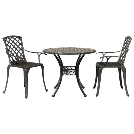 Mesa y sillas de bistró 3 piezas aluminio fundido color bronce by vidaXL, Garden sets - Ref: Foro24-3216330, Price: 468,85 €,...