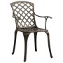 Mesa y sillas de bistró 3 piezas aluminio fundido color bronce