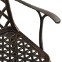 Mesa y sillas de bistró 3 piezas aluminio fundido color bronce