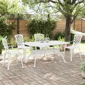 Juego de comedor de jardín 5 piezas aluminio fundido blanco by vidaXL, Garden sets - Ref: Foro24-3216318, Price: 966,46 €, Di...