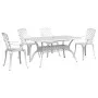 Juego de comedor de jardín 5 piezas aluminio fundido blanco de vidaXL, Conjuntos de jardín - Ref: Foro24-3216318, Precio: 966...