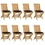 Garden chairs 8 units teak wood with black cushions by vidaXL, Garden chairs - Ref: Foro24-3072939, Price: 496,54 €, Discount: %