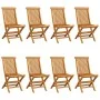 Garden chairs 8 units teak wood with black cushions by vidaXL, Garden chairs - Ref: Foro24-3072939, Price: 496,54 €, Discount: %