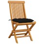 Gartenstühle 8 Einheiten aus Teakholz mit schwarzen Kissen von vidaXL, Gartenstühle - Ref: Foro24-3072939, Preis: 510,51 €, R...