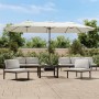 Doppelter Sonnenschirm mit sandweißen LED-Lichtern 449 x 245 cm von vidaXL, Sonnenschirme - Ref: Foro24-362953, Preis: 235,80...