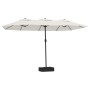 Double parasol with sand white LED lights 449x245 cm by vidaXL, Umbrellas - Ref: Foro24-362953, Price: 235,66 €, Discount: %