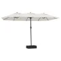 Double parasol with sand white LED lights 449x245 cm by vidaXL, Umbrellas - Ref: Foro24-362953, Price: 217,42 €, Discount: %