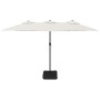 Doppelter Sonnenschirm mit sandweißen LED-Lichtern 449 x 245 cm von vidaXL, Sonnenschirme - Ref: Foro24-362953, Preis: 235,80...