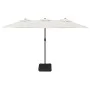 Double parasol with sand white LED lights 449x245 cm by vidaXL, Umbrellas - Ref: Foro24-362953, Price: 217,42 €, Discount: %