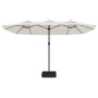 Doppelter Sonnenschirm mit sandweißen LED-Lichtern 449 x 245 cm von vidaXL, Sonnenschirme - Ref: Foro24-362953, Preis: 235,80...