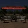 Double umbrella with terracotta LED lights 449x245 cm by vidaXL, Umbrellas - Ref: Foro24-362958, Price: 230,82 €, Discount: %