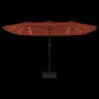 Double umbrella with terracotta LED lights 449x245 cm by vidaXL, Umbrellas - Ref: Foro24-362958, Price: 207,77 €, Discount: %