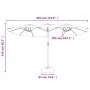 Double umbrella with terracotta LED lights 449x245 cm by vidaXL, Umbrellas - Ref: Foro24-362958, Price: 230,82 €, Discount: %