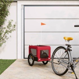 Remolque de bicicleta mascotas hierro tela Oxford rojo negro