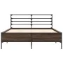 Bettgestell aus eichenbraunem Metallwerkstoff, 120 x 190 cm von vidaXL, Betten und Lattenroste - Ref: Foro24-3280071, Preis: ...