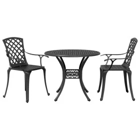 Bistro table and chairs 3 pieces black cast aluminum by vidaXL, Garden sets - Ref: Foro24-3216331, Price: 450,81 €, Discount: %