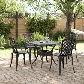 5-piece black cast aluminum garden dining set by vidaXL, Garden sets - Ref: Foro24-3216350, Price: 653,55 €, Discount: %