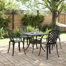 5-piece black cast aluminum garden dining set by vidaXL, Garden sets - Ref: Foro24-3216350, Price: 642,63 €, Discount: %