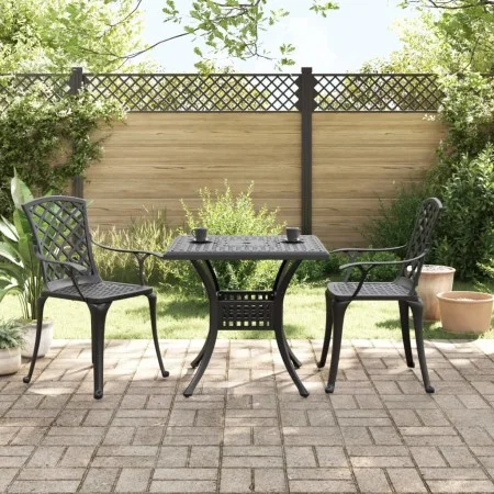 Bistro table and chairs 3 pieces black cast aluminum by vidaXL, Garden sets - Ref: Foro24-3216346, Price: 415,53 €, Discount: %