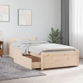 Single bed frame with drawers 75x190 cm by vidaXL, Beds and slatted bases - Ref: Foro24-3103473, Price: 153,52 €, Discount: %