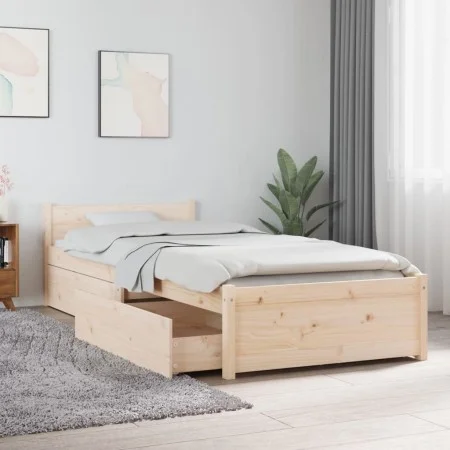 Estructura de cama individual con cajones 75x190 cm de vidaXL, Camas y somieres - Ref: Foro24-3103473, Precio: 153,54 €, Desc...