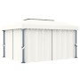 Pavillon mit cremeweißem Aluminiumvorhang 4x3 m von vidaXL, Zelte und Pavillons - Ref: Foro24-3053375, Preis: 528,83 €, Rabat...
