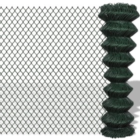 Grüner Maschendrahtzaun aus Stahl 1,5x15 m von vidaXL, Zaunpaneele - Ref: Foro24-140346, Preis: 93,16 €, Rabatt: %