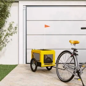 Trailer bicycle pets iron Oxford cloth yellow black by vidaXL, pet strollers - Ref: Foro24-93917, Price: 97,84 €, Discount: %