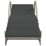 Sun lounger with light gray synthetic rattan cushion 60x199x42 cm by vidaXL, Loungers - Ref: Foro24-368262, Price: 142,91 €, ...