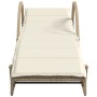 Lounger with beige synthetic rattan cushion 60x199x42 cm by vidaXL, Loungers - Ref: Foro24-368260, Price: 143,81 €, Discount: %