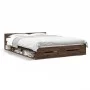 Oak brown engineered wood bed with drawers 120x200 cm by vidaXL, Beds and slatted bases - Ref: Foro24-3280761, Price: 161,40 ...