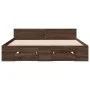 Oak brown engineered wood bed with drawers 120x200 cm by vidaXL, Beds and slatted bases - Ref: Foro24-3280761, Price: 161,40 ...