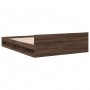 Oak brown engineered wood bed with drawers 120x200 cm by vidaXL, Beds and slatted bases - Ref: Foro24-3280761, Price: 163,53 ...