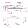 Oak brown engineered wood bed with drawers 120x200 cm by vidaXL, Beds and slatted bases - Ref: Foro24-3280761, Price: 161,40 ...
