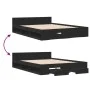 Black engineered wood bed with drawers 120x200 cm by vidaXL, Beds and slatted bases - Ref: Foro24-3280756, Price: 190,31 €, D...