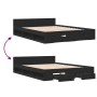 Cama con cajones madera de ingeniería negro 120x200 cm de vidaXL, Camas y somieres - Ref: Foro24-3280756, Precio: 191,29 €, D...