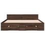 Cama con cajones madera de ingeniería marrón roble 135x190 cm de vidaXL, Camas y somieres - Ref: Foro24-3280775, Precio: 176,...