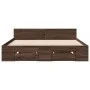 Cama con cajones madera de ingeniería marrón roble 135x190 cm de vidaXL, Camas y somieres - Ref: Foro24-3280775, Precio: 168,...