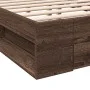Cama con cajones madera de ingeniería marrón roble 135x190 cm de vidaXL, Camas y somieres - Ref: Foro24-3280775, Precio: 168,...