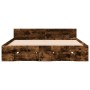 Smoked oak engineered wood bed with drawers 120x190 cm by vidaXL, Beds and slatted bases - Ref: Foro24-3280780, Price: 144,76...