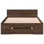 Oak brown engineered wood bed with drawer 100x200 cm by vidaXL, Beds and slatted bases - Ref: Foro24-3280796, Price: 137,01 €...