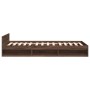 Oak brown engineered wood bed with drawer 100x200 cm by vidaXL, Beds and slatted bases - Ref: Foro24-3280796, Price: 138,09 €...
