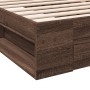 Eichenbraunes Holzwerkstoffbett mit Schublade 100x200 cm von vidaXL, Betten und Lattenroste - Ref: Foro24-3280796, Preis: 138...