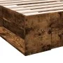 Smoked oak engineered wood bed with drawer 100x200 cm by vidaXL, Beds and slatted bases - Ref: Foro24-3280794, Price: 132,48 ...