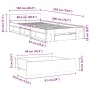 Smoked oak engineered wood bed with drawer 100x200 cm by vidaXL, Beds and slatted bases - Ref: Foro24-3280794, Price: 132,48 ...