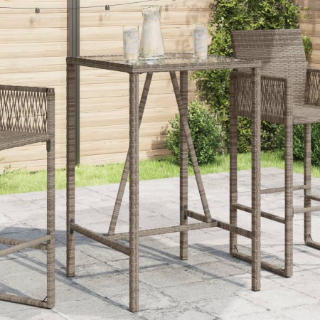 Grauer Outdoor-Stehtisch aus synthetischem Rattan, 70 x 70 x 110 cm von vidaXL, Gartentische - Ref: Foro24-368695, Preis: 114...